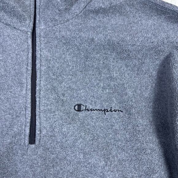 Champion Vintage Gray Fleece 1/3 Zip Pullover Casual Sweater Jacket Men's XL - Picture 5 of 13